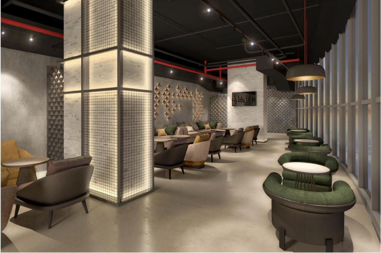 Element By Westin West Bay Doha Hotel Bagian luar foto The interior of the lounge